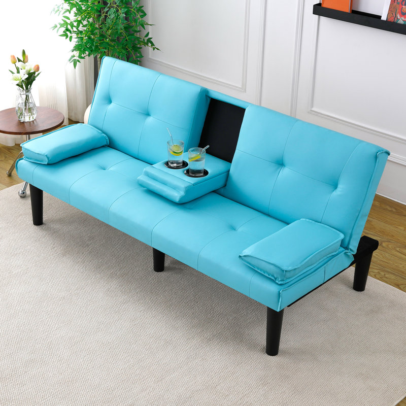 Canapé-lit pliable multifonctionnel avec porte-gobelet, idéal pour transformer les espaces de vie en chambres d'amis et offrir des espaces de repos confortables.