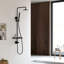 Combo de douche à pluie murale en acier inoxydable de 38 po de hauteur avec douche à main réglable et tablette de rangement-112277837