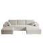 Repose-pieds 27,55 po en velours côtelé moelleux, repose-pieds modulaire avec mousse à mémoire de forme compressée, aucun assemblage requis, repose-pieds rembourré blanc antique pour le salon