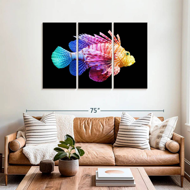 Poisson-lion Brampt arc-en-ciel, H 36 po x l 57 po