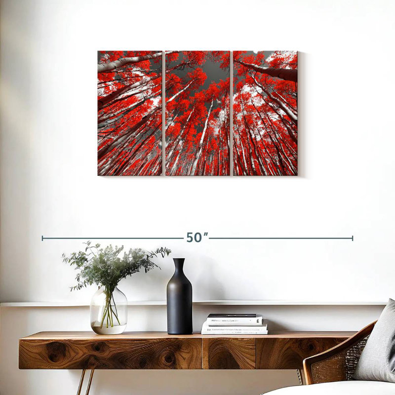 Harnek Red Forest Trees, 20" H x 33" W