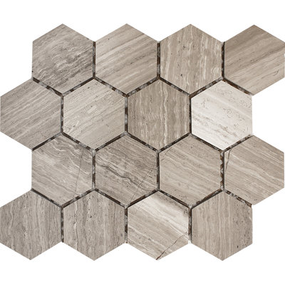Hex 3 in. x 3 in. Honeycomb Stone Tile