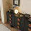 Armoire d'appoint en bois manufacturé noir massif
