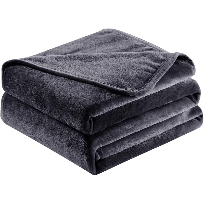 Abiram Plain Weave / Muslin Throw Blanket, 200cm x 150cm, Grey