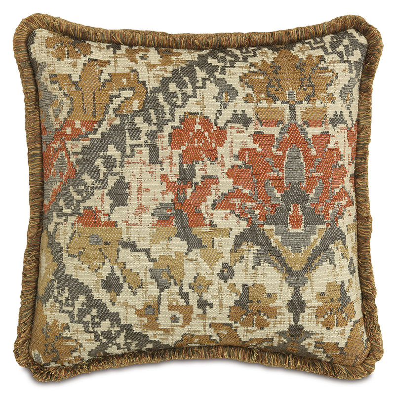 Chalet Square Pillow Cover & Insert, Camel, Polyester