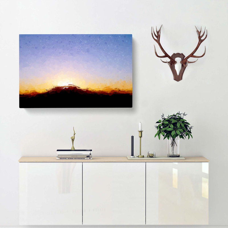 Table Mountain At Sunset In Abstract - Wrapped Canvas Painting, 50cm H x 76cm W x 3cm D