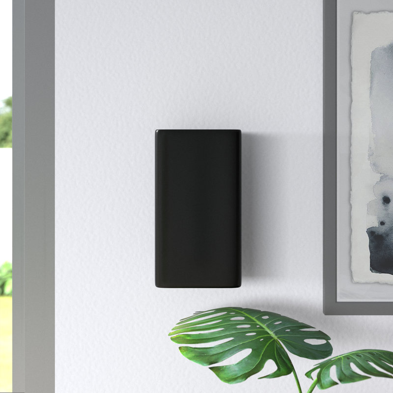 Disla Ceramic Flush Mounted Sconce, Carbon Matte Black