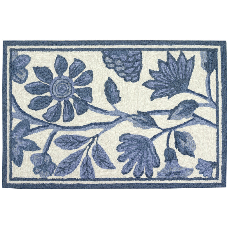 Performance Hand Tufted Floral Indoor / Outdoor Rug, Rectangle 2' x 3'