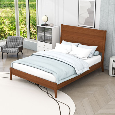 Wood Platform Bed Frame with Slats