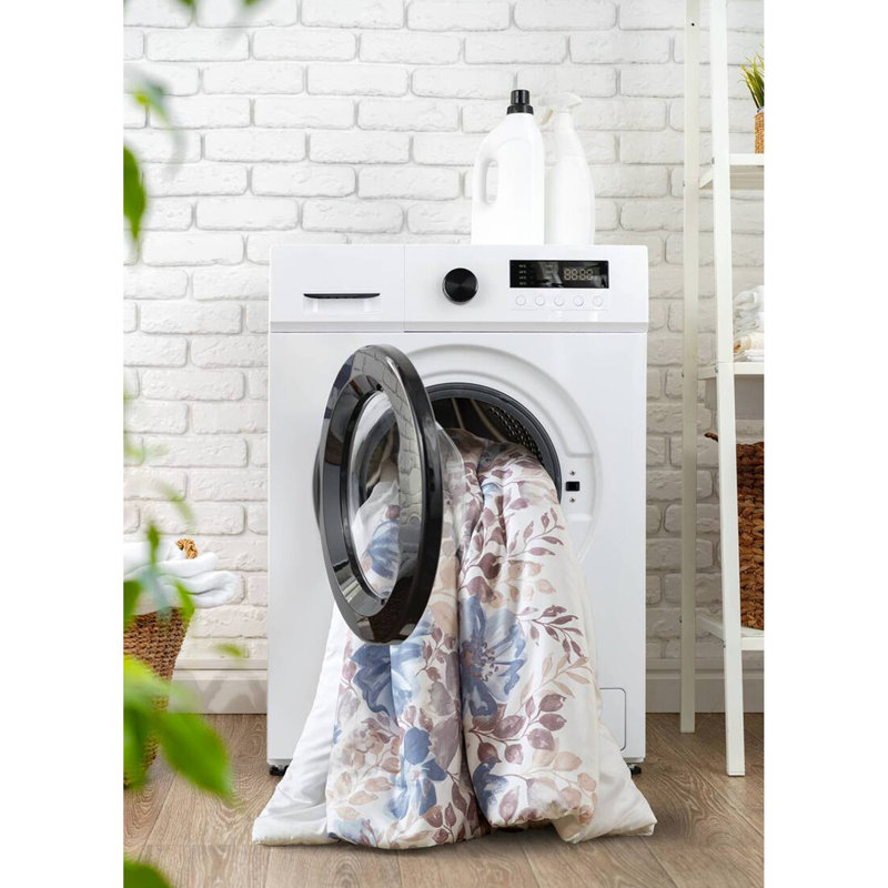 Ensemble d'édredon floral avec draps bleu