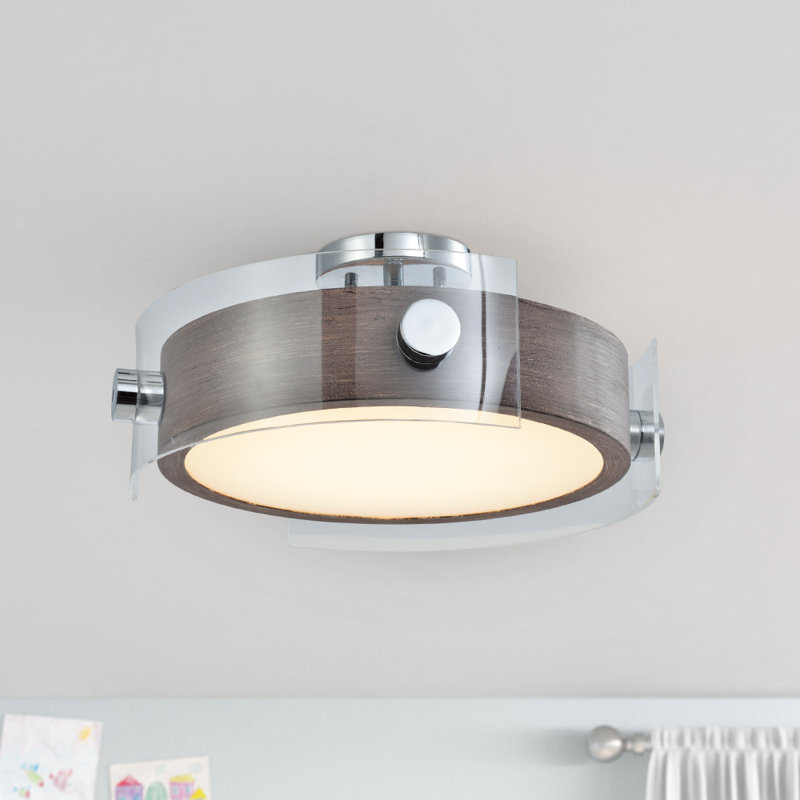 Plafonnier semi-encastré avec abat-jour en fer forgé 1 lumière Aleksas