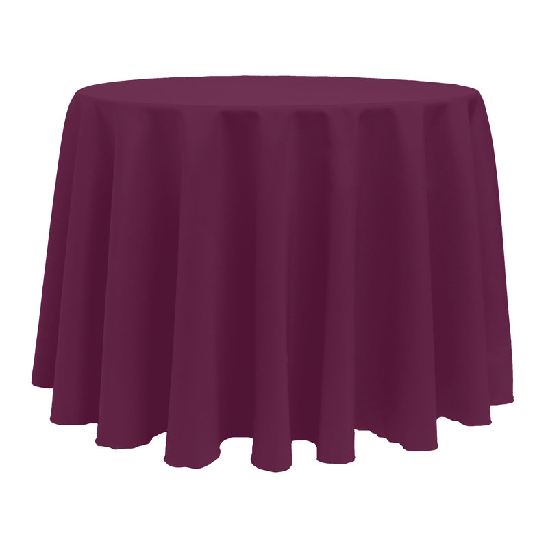 10 Pack Round Polyester Linen Tablecloth, 120" x 120", Magenta