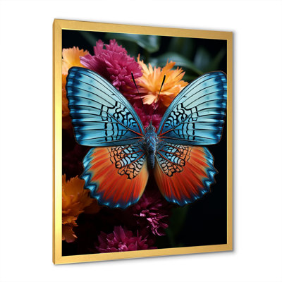"Butterfly Pearl", motifs sur prune encadrés sur toile