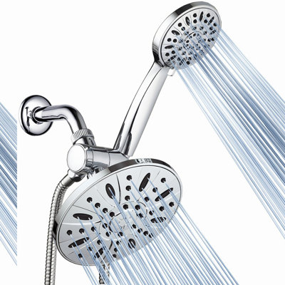 Ultimate RainSpa 7 High Pressure 3-Way Shower Combo - Luxurious Rainfall Showerhead & 6-Setting Handheld for Dual or Separate Use, Chrome Finish