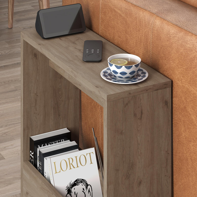 Beeler Modern Slim Compact Side Table, Natural Oak
