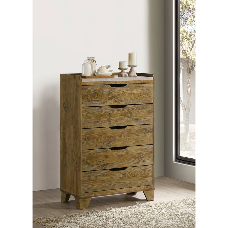 Commode à 5 tiroirs en chêne
