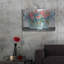 «Red, White & Blue Jars with White Flowers» par Cindy Jacobs, art mural en métal-748697553