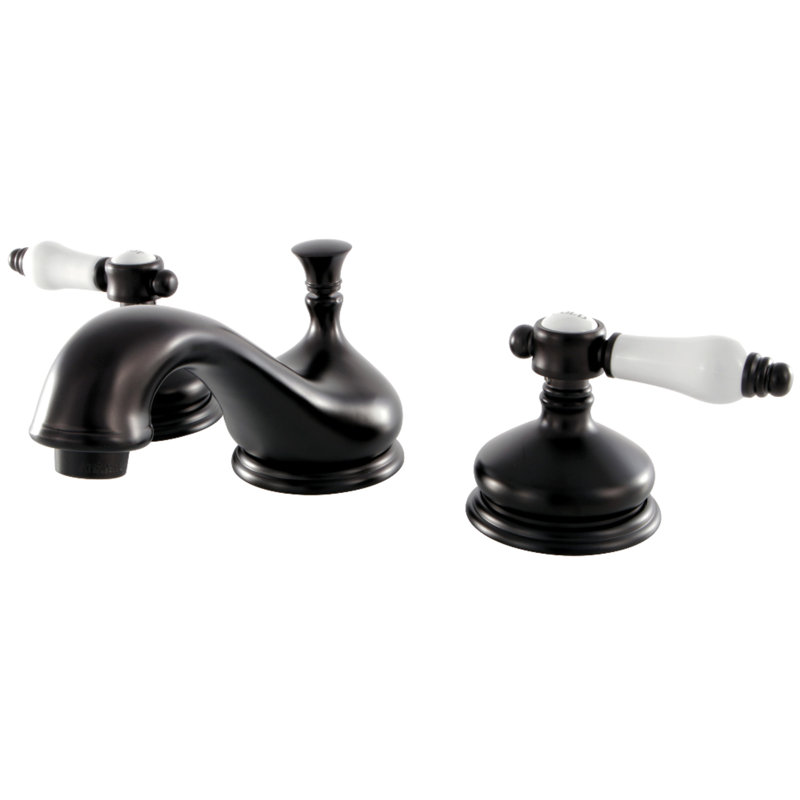 Kingston Brass Bel-Air Two-Handle 3-Hole Deck Mount Widespread Bathroom Faucet with Brass Pop-Up Drain, Oil Rubbed Bronze
