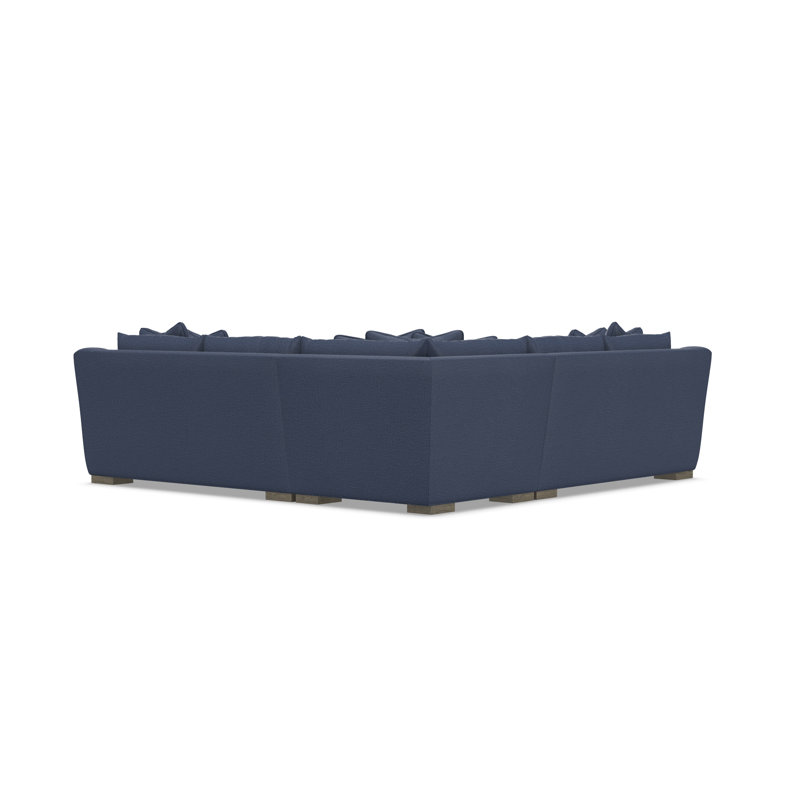 Sectional, Blue Polyester, 35" H x  110" W x 110" D, Symmetrical