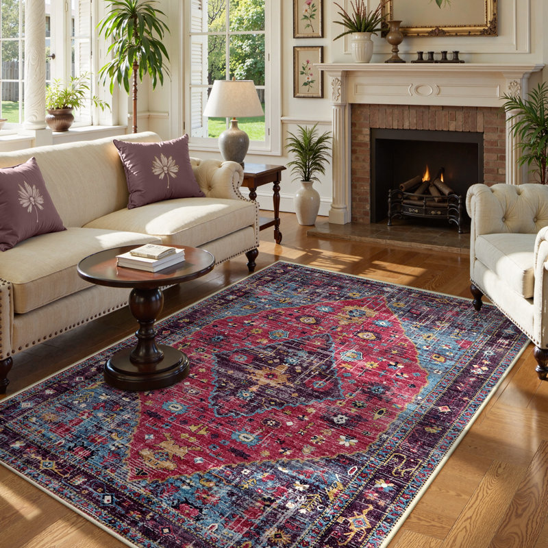  Tapis de salle à manger Boho Tribal, Rectangle 5 pi x 7 pi