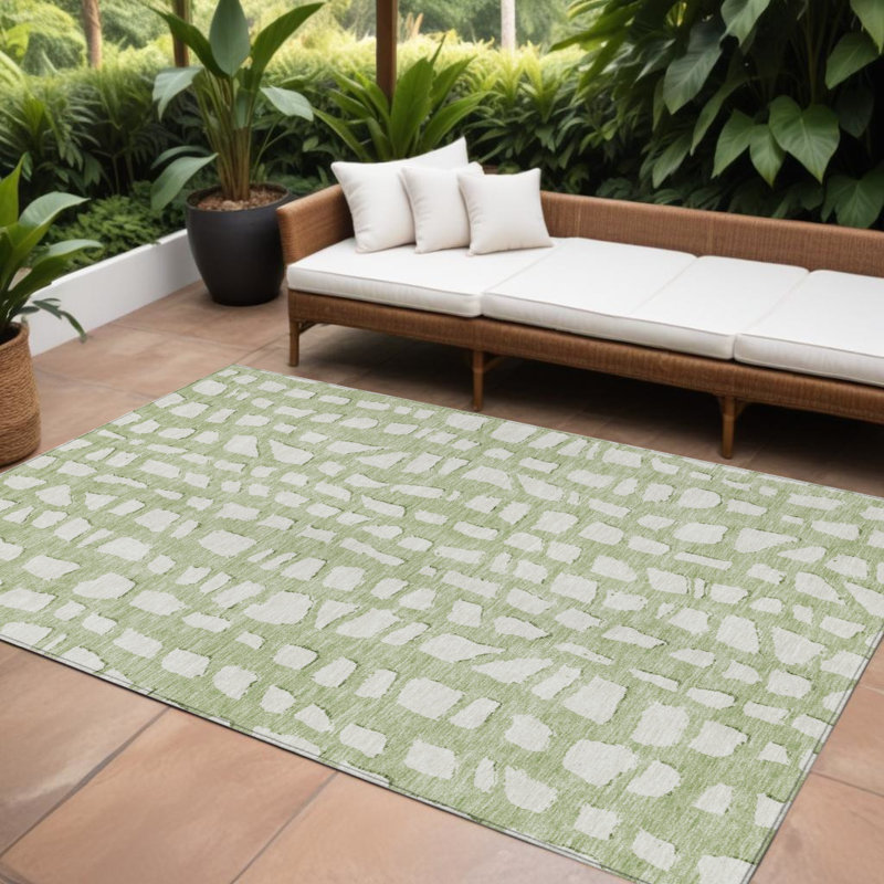 Tapis ivoire intérieur lavable abstrait ivoire, Rectangulaire 8 pi x 10 pi