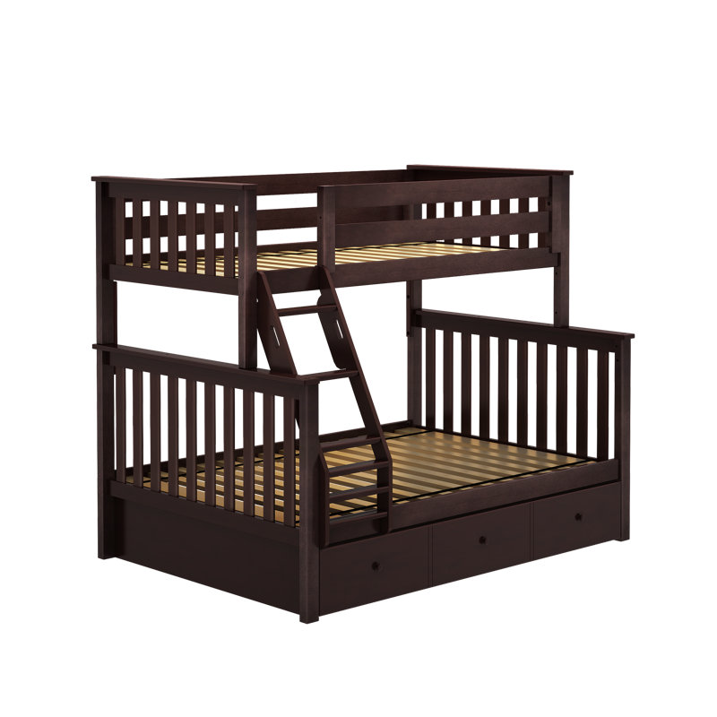 Ravenwood Kids Bunk Bed with Trundle, Espresso, Twin over Full
