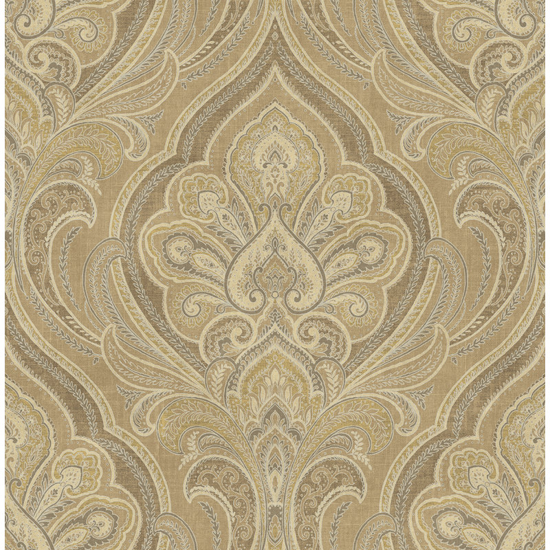 Rouleau de papier peint L 33 pi x l 20,5 po Jaipur 2, Brun, L 32,81 po x l 20,5 po