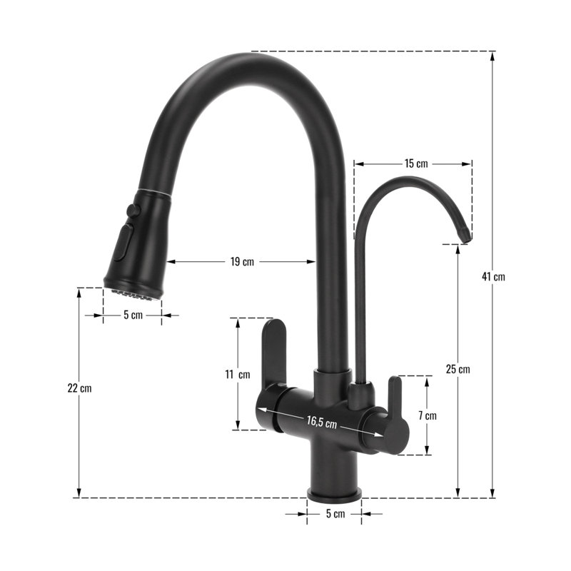Belfry Kitchen Kitchen Faucet, Black