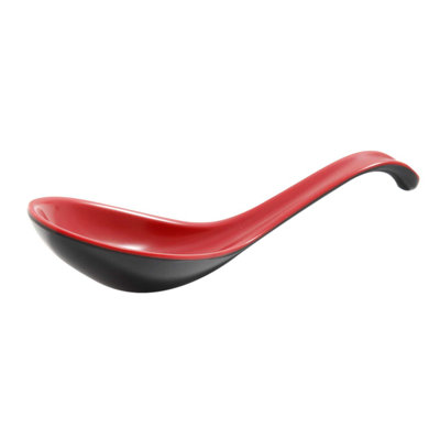 Cuillère à soupe noire et rouge asiatique