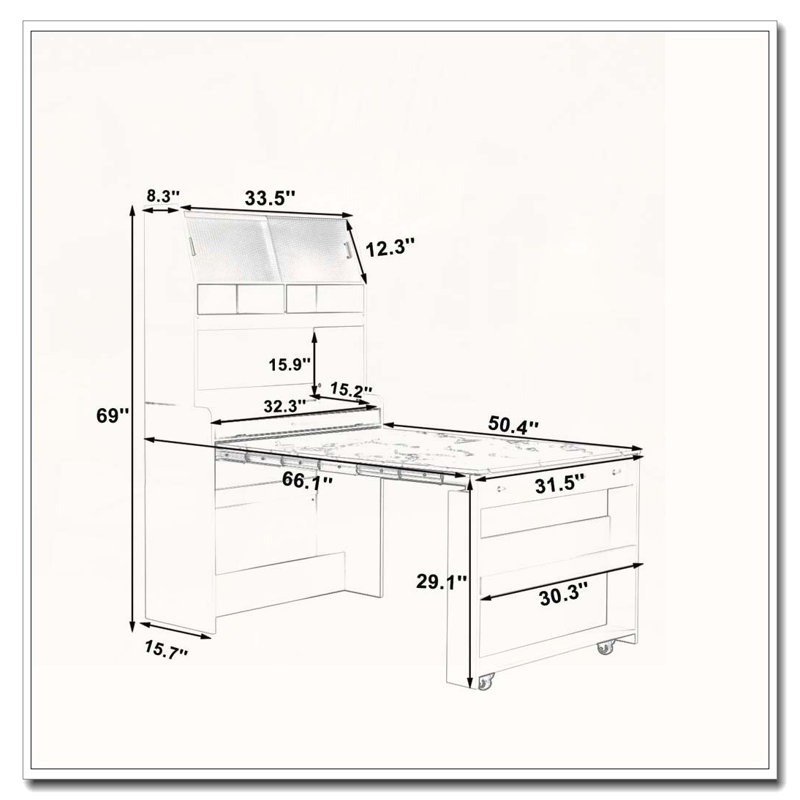 Compact Buffet Hutch Foldable Dining Storage Cupboard