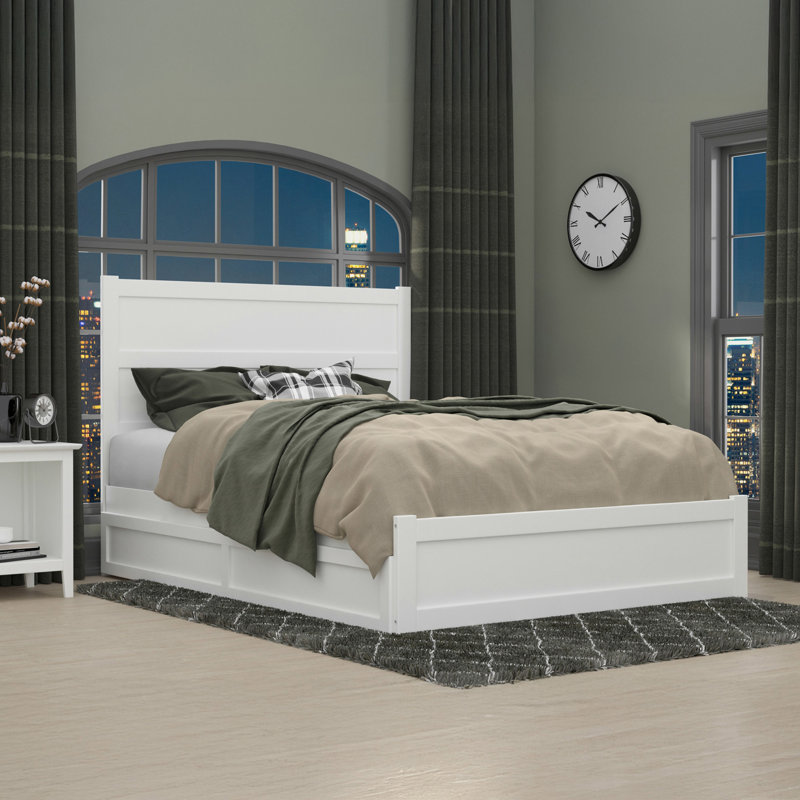 Ivor Solid Wood Trundle Bed, White, Queen