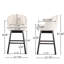 Tabouret de bar contemporain pivotant à 360 degrés avec accents cloutés, point gaufré et bouton pour tabouret de cuisine de 2 po