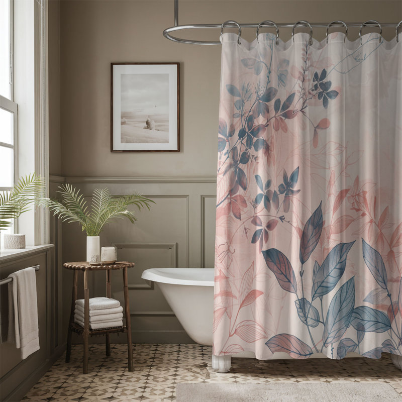 Rideau de douche standard 1 pièce Rustic Blossom, H 74 po x l 71 po