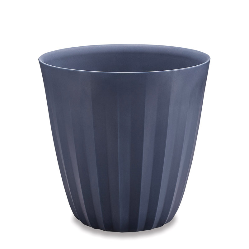 Crescent Garden Pleat Modern Round Pot Planter, Midnight Blue, 32" H x 27" W x 27" D