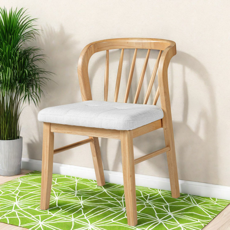 Ensemble de 2 chaises de salle à manger modernes, siège en bois d'hévéa pour cuisine