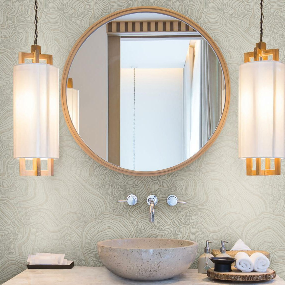 Nessa Abstract Wallpaper, Taupe