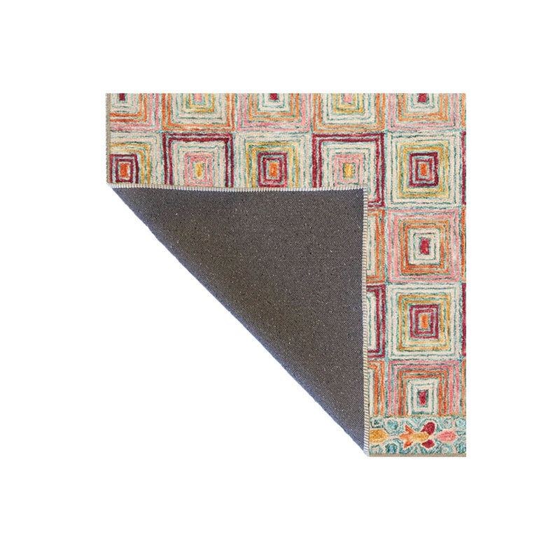 Tapis tissé à motif de losanges crème lavable à la machine, Tapis de couloir 3 pi 3 po x 9 pi 10 po