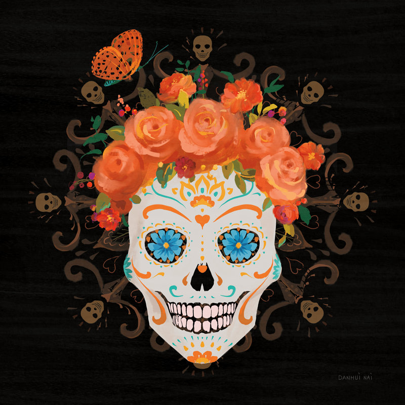 «Isaack Dia De Los Muertos I» par Danhui Nai, reproduction d'art sur toile tendue, H 36 po x l 36 po