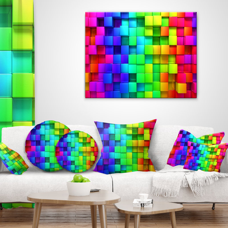 Abstrait avec coussin Magic Light, 16 po x 16 po, Coussin décoratif