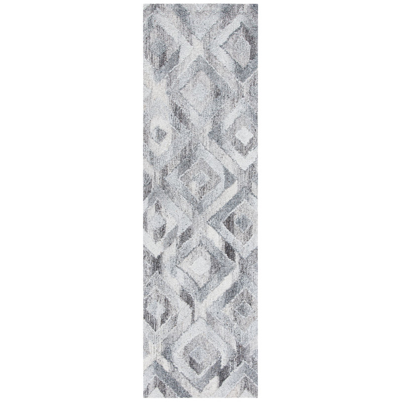 Amelio Hand Tufted Performance Geometric Rug, Runner 2'3" x 8'