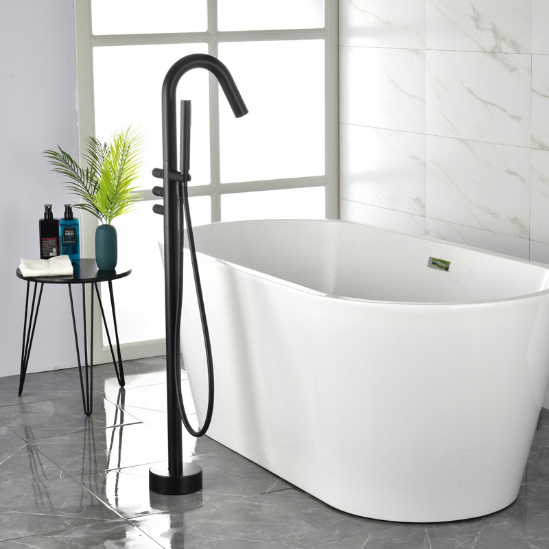Robinets de baignoire à fixation au sol, Noir
