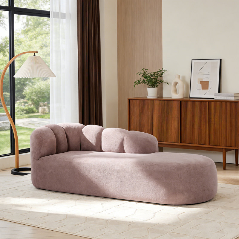 Méridienne à compression moderne avec dossier rembourré, Mauve frêne
