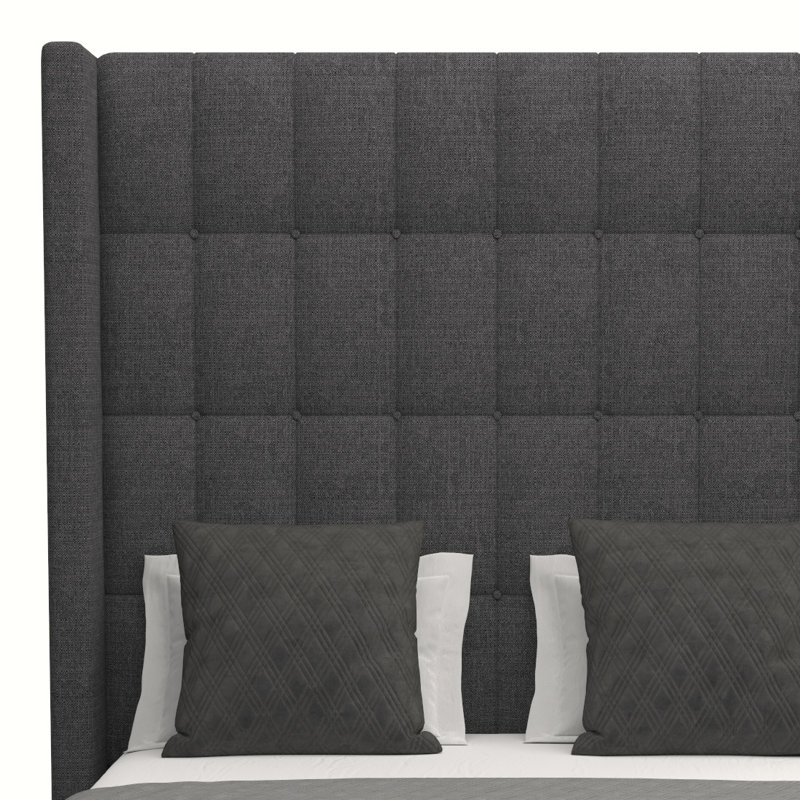 Lit capitonné standard à profil bas, Revolution® gris anthracite, Grand (haut)