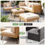 Ensemble de conversation de patio 6 pièces avec coussins amovibles, ensemble de conversation modulaire en osier toutes saisons avec repose-pieds-1508073578
