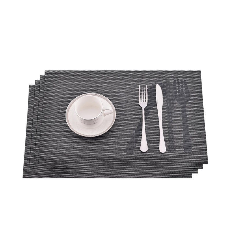 Ensemble de napperons 4 pièces Allandra, Gris foncé