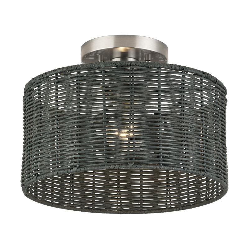 Plafonnier semi-encastré 1 lumière Adabella, Nickel brossé