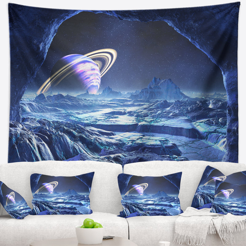 Tapisserie paysage électrique «Alien World», H 32 po x l 39 po