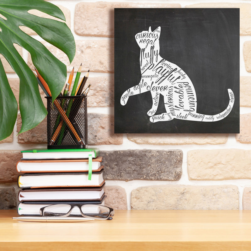 'Cat' by Erin Clark Canvas Wall Art, 12" H x 12" W x 0.75" D