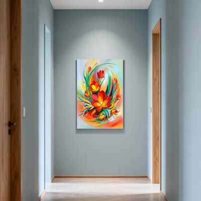 «Plants & Flowers Vibrant Floral», reproduction d'art sur toile