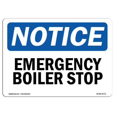 Emergency Boiler Stop Sign